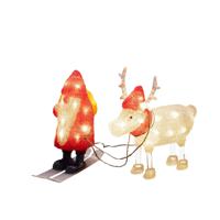 Konstsmide 6239-103 Acryl figuur Energielabel: G (A - G) Kerstman, Rendier Warmwit LED Rood, Wit - thumbnail