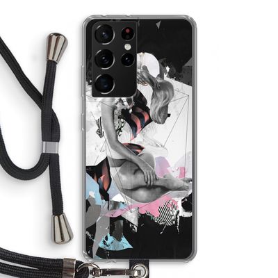 Camouflage de sommeil: Samsung Galaxy S21 Ultra Transparant Hoesje met koord