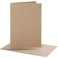 Creativ Company Kaarten en enveloppen, afmeting kaart 10,5x15 cm, afmeting envelop 11,5x16,5 cm, naturel, 10 set/ 1 doos