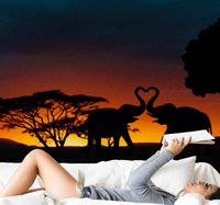 Afrika foto behang Olifant hart paar