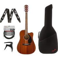 Fender CD-60SCE All Mahogany elektrisch-akoestische westerngitaar + gigbag + accessoires - thumbnail