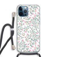 Sierlijke bloemen: iPhone 12 Pro Transparant Hoesje met koord