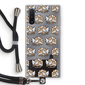 Slapende poes: Samsung Galaxy Note 10 Transparant Hoesje met koord
