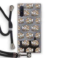 Slapende poes: Samsung Galaxy Note 10 Transparant Hoesje met koord