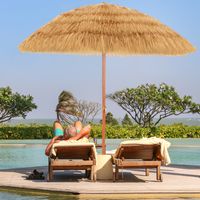 175 cm Strandparasol Buiten Terras Zon Beschutting met Kantel Zand Anker Draagbare Parasol voor Strand Tuin en Zwembad