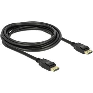 Delock 83807 DisplayPort-kabel DisplayPort Aansluitkabel DisplayPort-stekker, DisplayPort-stekker 3.00 m Zwart Vergulde steekcontacten