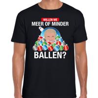 Fout Kerst t-shirt - Wilders Meer of minder ballen - zwart - Kerstshirt PVV - heren