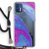 Zweverige regenboog: Motorola Moto G9 Plus Transparant Hoesje met koord