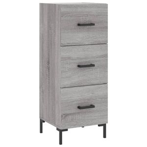 The Living Store Dressoir - Grijs Sonoma Eiken - 34.5 x 34 x 90 cm - Metalen poten