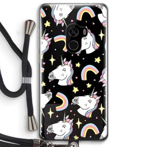 Rainbow Unicorn: Xiaomi Mi Mix 2 Transparant Hoesje met koord