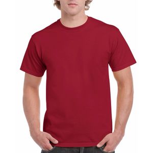 Donkerrood katoenen shirt voor volwassenen 2XL (44/56)  -