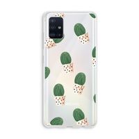 Cactusprint roze: Galaxy A51 4G Transparant Hoesje Cactusprint roze: Galaxy A51 4G Transparant Hoesje