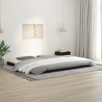 Bedframe massief grenenhout zwart 200x200 cm - thumbnail