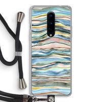 Watercolor Agate: OnePlus 8 Transparant Hoesje met koord