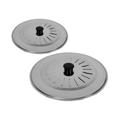 Gerimport Set 2x stuks spatdeksels - pannendeksels - rvs - stoomuitlaat - Dia 20 en 28 cm