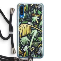 Tropical Palms Dark: Samsung Galaxy A50 Transparant Hoesje met koord