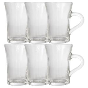 Theeglazen - 6x - 230 ml - glas - transparant - koffieglazen - glazen