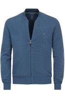 Redmond Casual Regular Fit Cardigan blauw, Effen - thumbnail