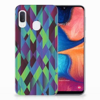 Samsung Galaxy A20e | TPU Hoesje | Abstract Green Blue