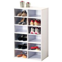 Wit houten bank schoenenkastje/schoenrekje 29 x 51 x 87 cm   -