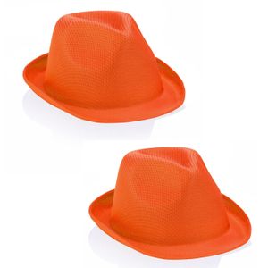 10x stuks oranje party hoedje voor volwassenen