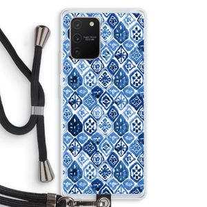 Blauw motief: Samsung Galaxy S10 Lite Transparant Hoesje met koord