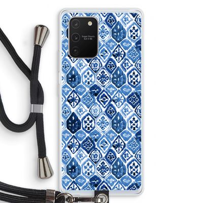 Blauw motief: Samsung Galaxy S10 Lite Transparant Hoesje met koord
