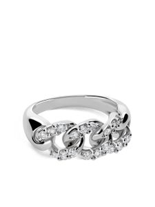 LEO PIZZO bague Groumette en or blanc 18ct ornée de diamants - Argent