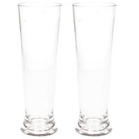 Onbreekbaar bierglas - 2x stuks - op voet - transparant - 30 cl/300 ml - kunststof