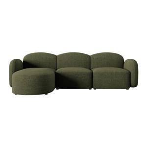 Micadoni Home Blair Hoekbank met Chaise Longue Links - Chenille - Groen