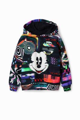 Sweatshirt met glitch-print met Mickey Mouse - BLACK - S