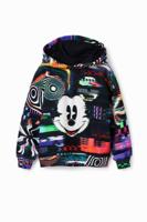 Sweatshirt met glitch-print met Mickey Mouse - BLACK - S