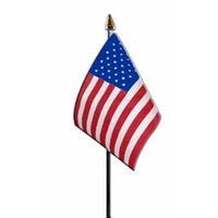 3x Amerika vlaggetje met stokje