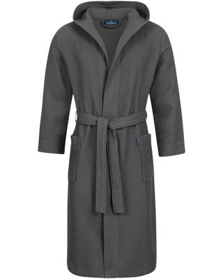 Morgenstern Morgenstern badjas Andrea wafelstof met Capuchon 120cm Antraciet L