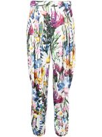 Stella McCartney pantalon fuselé à fleurs - Blanc