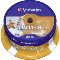 Verbatim 43538 DVD-R disc 4.7 GB 25 stuk(s) Spindel Bedrukbaar - thumbnail