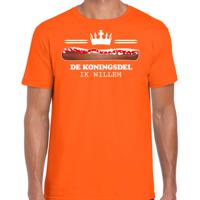 Koningsdag verkleed T-shirt voor heren - koningsdel/frikandel - oranje - feestkleding
