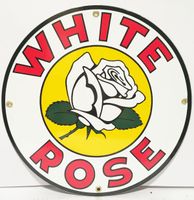 White Rose Gasoline Logo Emaille Bord - thumbnail