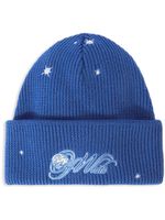 Off-White bonnet en laine à broderies - Bleu