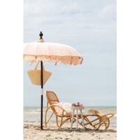 J-Line parasol + voet Kwastjes|Schelpen - hout - beige|donkerbruin - S