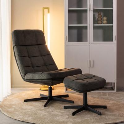 LABEL51 Fauteuil Alvar - Antraciet - Cosmo - Incl. Hocker LABEL51 Fauteuil Alvar - Antraciet - Cosmo - Incl. Hocker