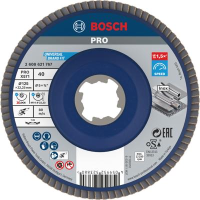 Bosch Accessoires X-LOCK Lamellenschijf schuin, kunststof Ø125mm, G 40, X571, 
Best for Metal - 2608621767