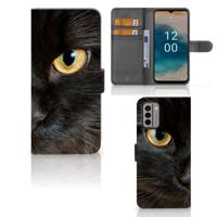 Nokia G22 | Telefoonhoesje | Met pasjeshouder | Zwarte Kat
