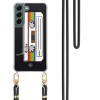 Samsung Galaxy S22 Plus hoesje met zwart koord - Cassette mixtape