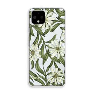 Wit bloemenpatroon: Pixel 4 Transparant Hoesje