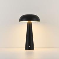 LED Tafellamp Oryllo nero - 2,5W - Zwart - Mushroomlamp - Paddenstoel - IP20 voor binnen - Met geïntegreerde dimmer - Oplaadbaar