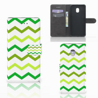 Samsung Galaxy J7 (2018) Telefoon Hoesje Zigzag Groen - thumbnail