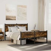 Bedframe zonder matras metaal gerookt eikenkleurig 140x190 cm