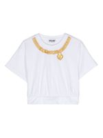 Moschino Kids t-shirt à imprimé chaîne - Blanc