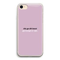 gij moogt er zijn: iPhone 7 Transparant Hoesje